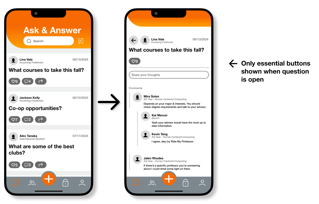 screenshot of a part of the app showing the 1st change