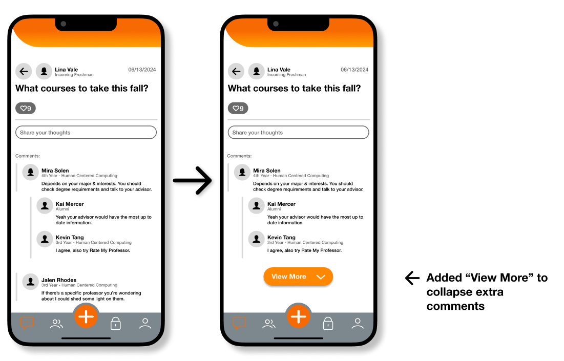 screenshot of a part of the app showing the 2nd change