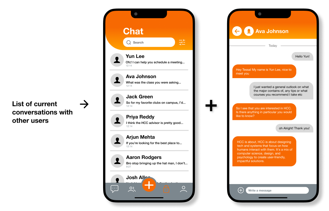 screenshot of a part of the app representative of solution 3