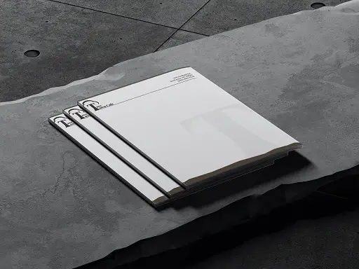 mockups showing the a letterhead redesign